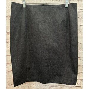 Liverpool Womens Pull On Pencil Skirt Grey Tweed Slimming Stretch Sz 12P Petite